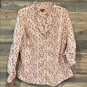 Ruffle Collar V-Neck Blouse